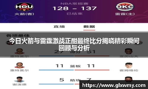 今日火箭与雷霆激战正酣最终比分揭晓精彩瞬间回顾与分析